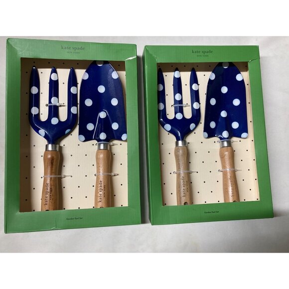 Kate Spade New York Polka Dot Garden Tool Set - 2 Sets New In Box - Picture 1 of 2